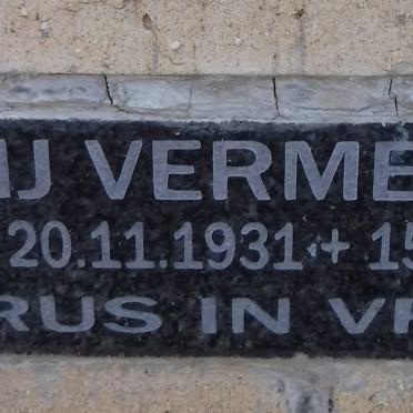 VERMEULEN H.J. 1931-2010