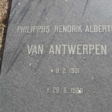 ANTWERPEN Philippus Hendrik Albertus, van 1901-1980