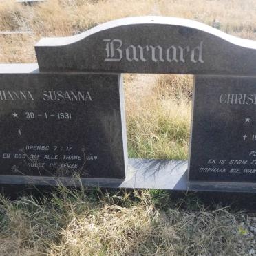 BARNARD Christiaan Jacobus 1920-1983 &amp; Johanna Susanna 1931-