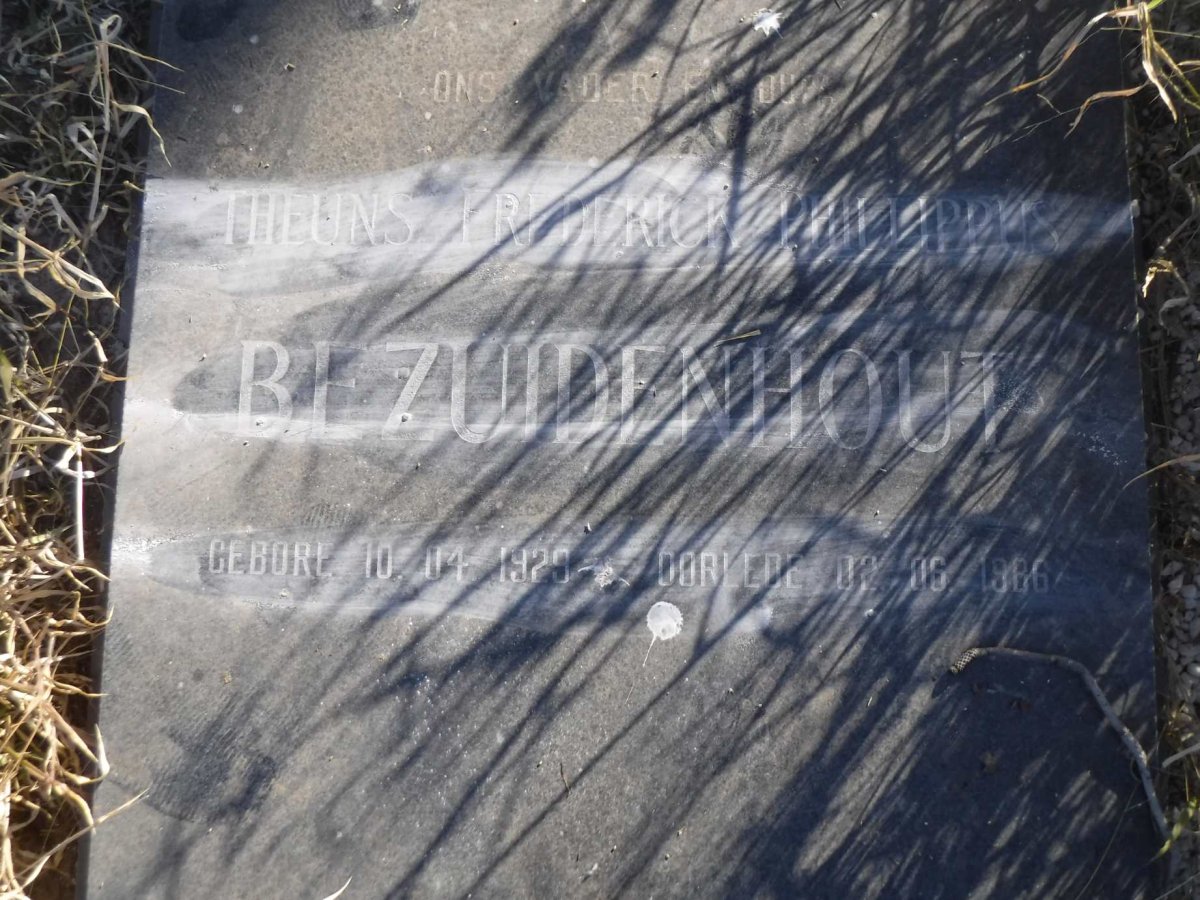 BEZUIDENHOUT Theuns Frederick Phillippus 1929-1986