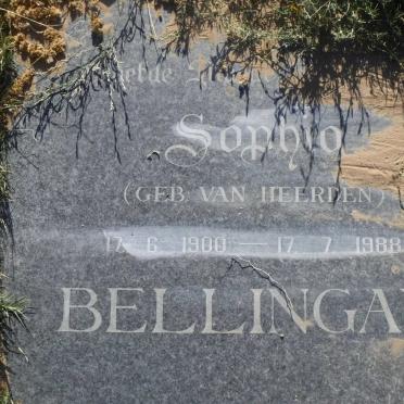 BELLINGAN Sophia nee VAN HEERDEN 1900-1988