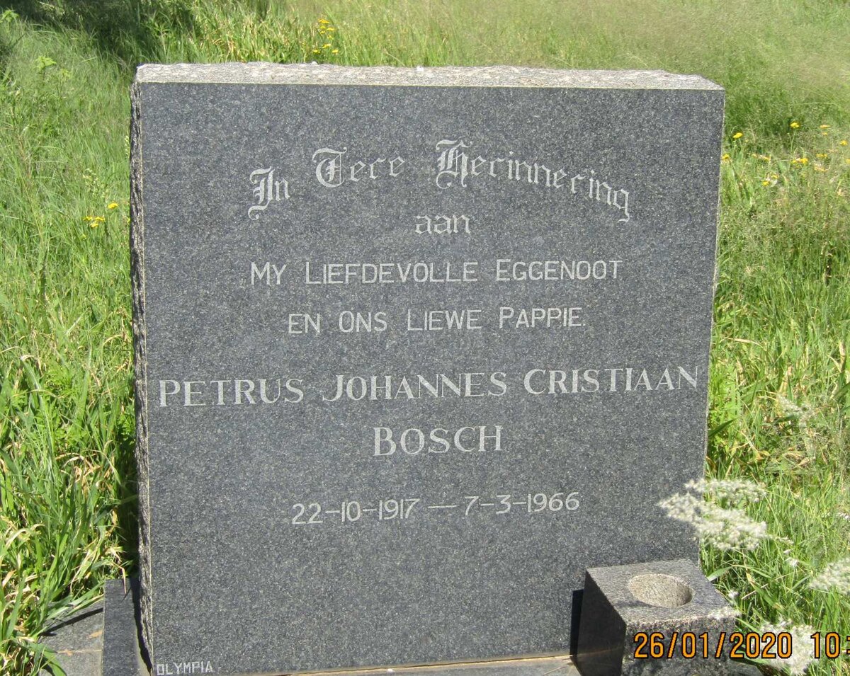 BOSCH Petrus Johannes Christiaan 1917-1966