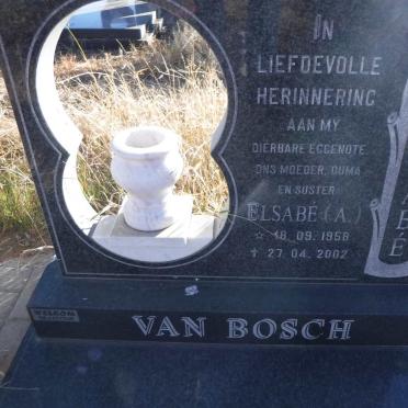 BOSCH Elsabe A., van 1958-2002