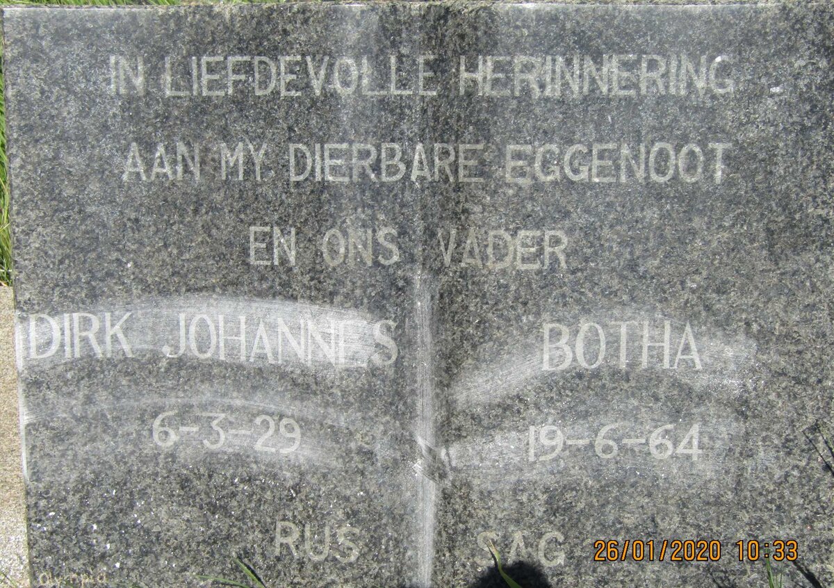 BOTHA Dirk Johannes 1929-1964
