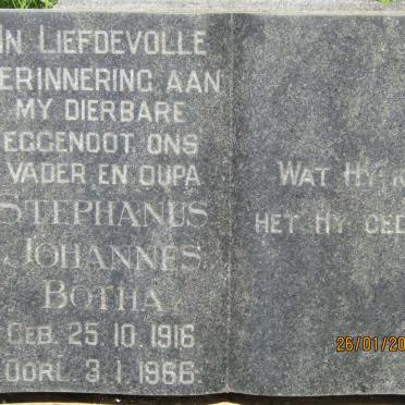 BOTHA Stephanus Johannes 1916-1966