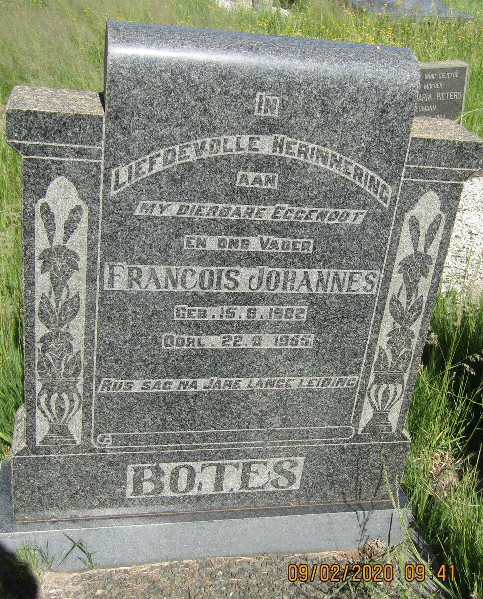 BOTES Francois Johannes 1882-1955