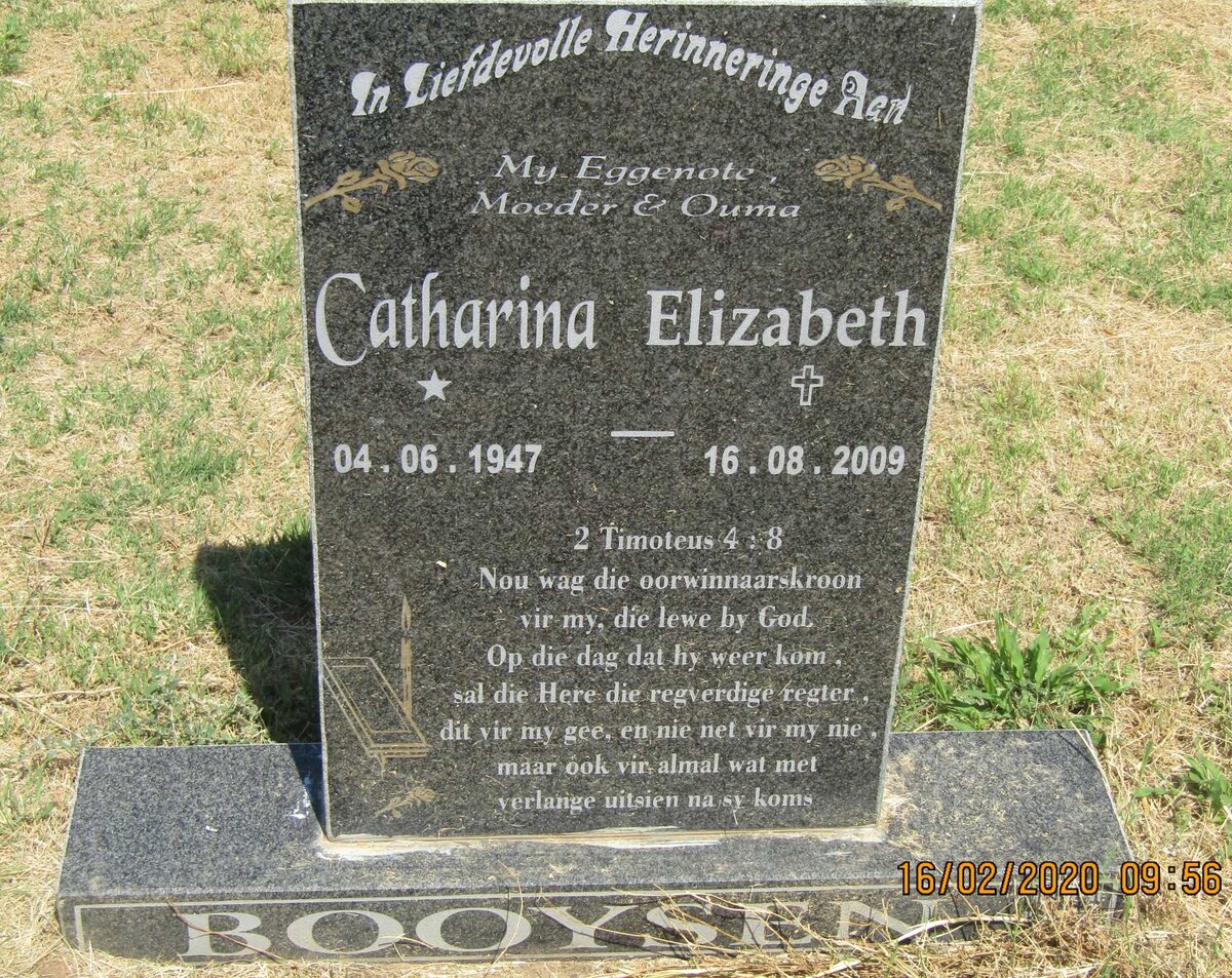 BOOYSEN Catharina Elizabeth 1947-2009