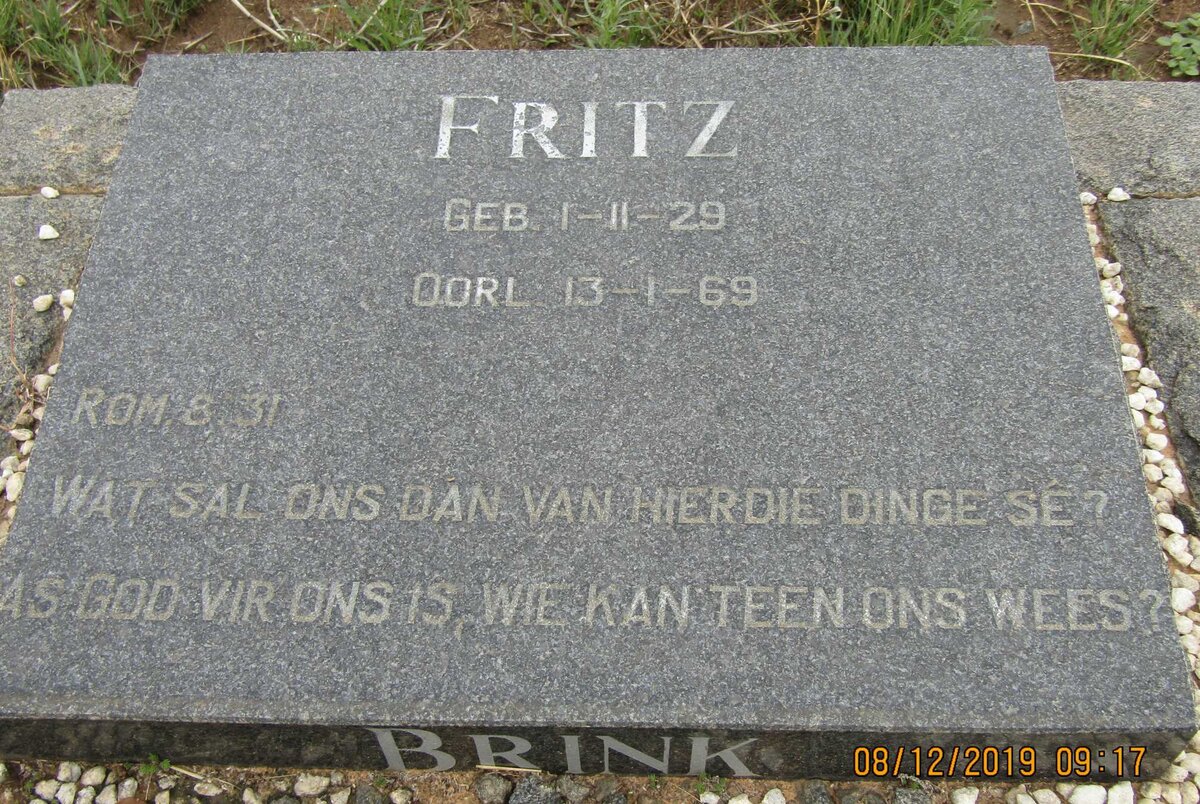 BRINK Fritz 1929-1969