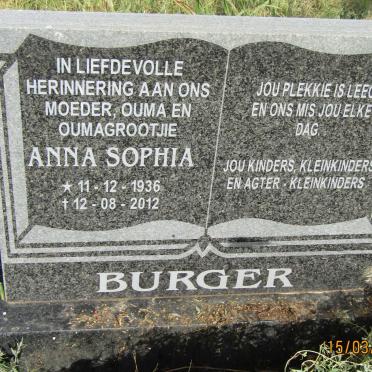 BURGER Anna Sophia 1936-2012
