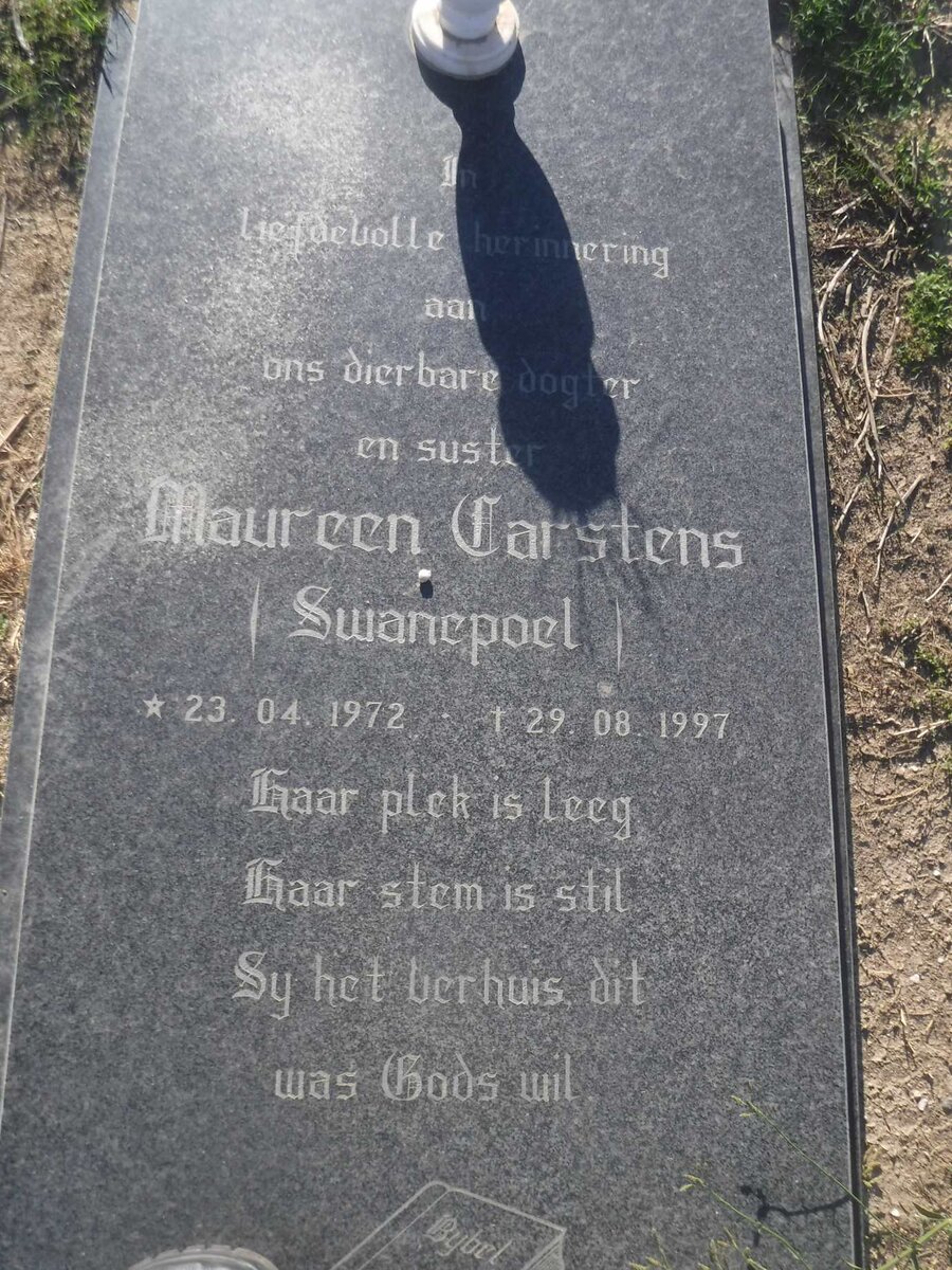 CARSTENS Maureen nee SWANEPOEL 1972-1997