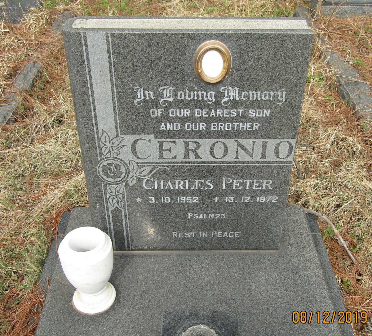 CERONIO Charles Peter 1952-1972