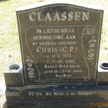 CLAASSEN C.P. 1924-2008