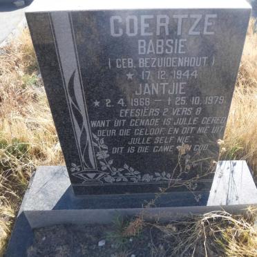 COERTZE Babsie nee BEZUIDENHOUT 1944- :: COERTZE Jantjie 1968-1979