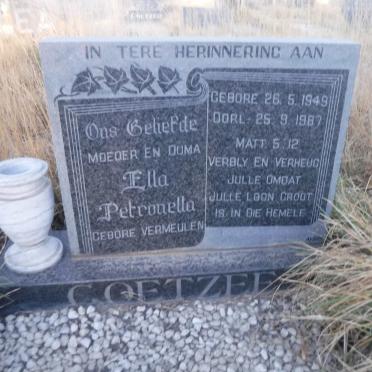 COETZEE Ella Petronella nee VERMEULEN 1949-1987