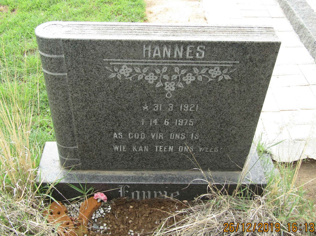 FOURIE Hannes 1921-1975