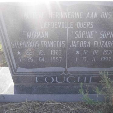 FOUCHE Norman Stephanus Francois 1923-1997 &amp; Sophia Jacoba Elizabeth 1931-1997