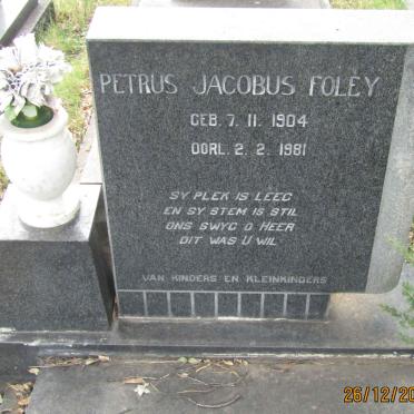 FOLEY Petrus Jacobus 1904-1981