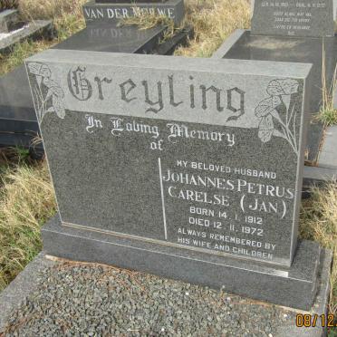 GREYLING Johannes Petrus Carelse 1912-1972