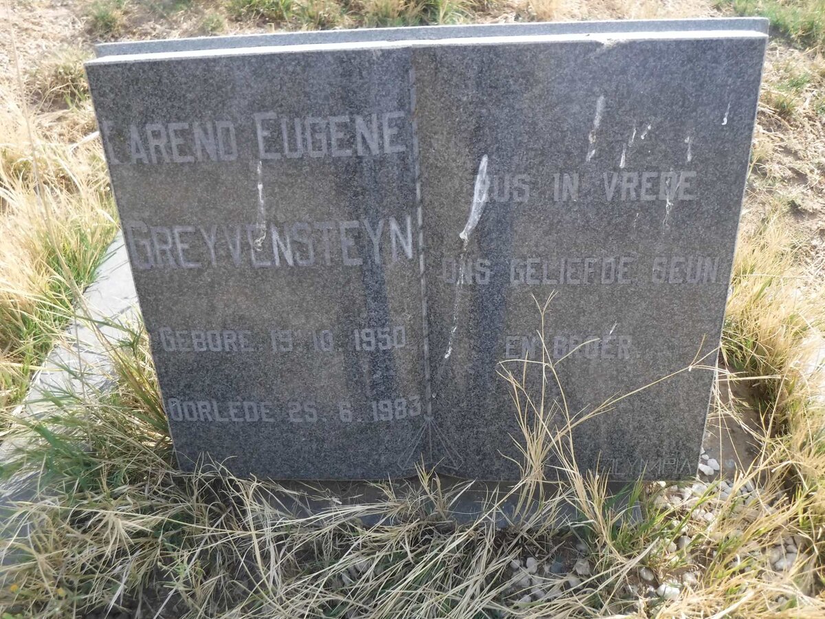 GREYVENSTEYN Barend Eugene 1950-1983