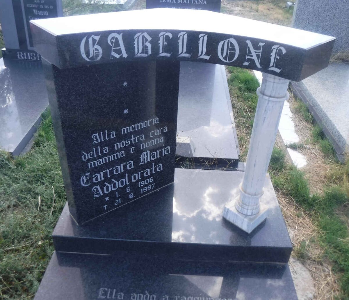 GABELLONE Carrara Maria Addolorata 1906-1997