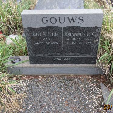 GOUWS Johannes F.C. 1886-1974