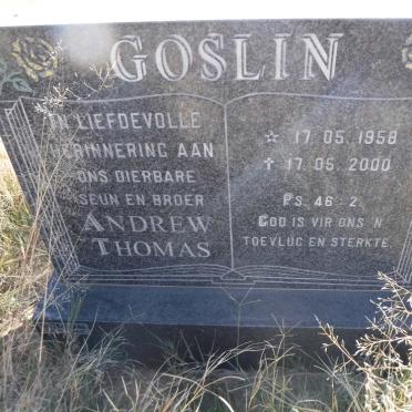 GOSLIN Andrew Thomas 1958-2000