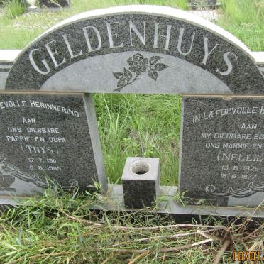 GELDENHUYS Thys 1911-1985 &amp; Nellie 1925-1977