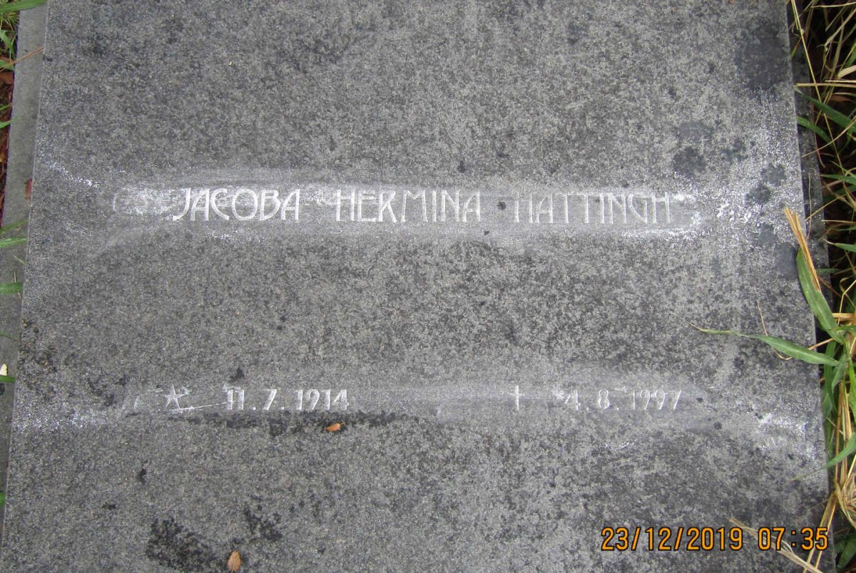 HATTINGH Jacoba Hermina 1914-1997