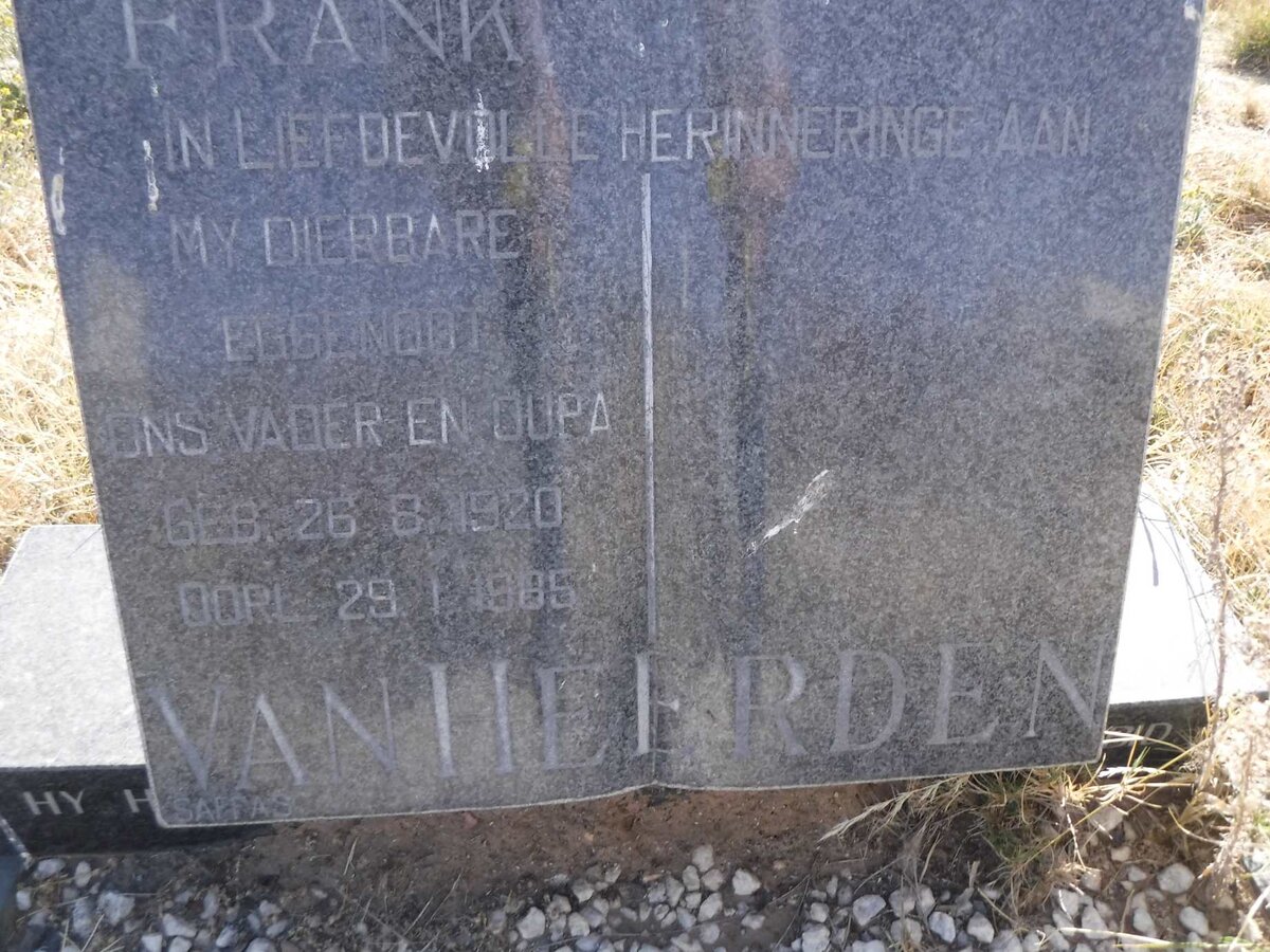 HEERDEN Frank, van 1920-1985