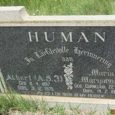 HUMAN A.S.J. 1897-1975 &amp; Maria Margaretha CORNELIUS 1898-1964