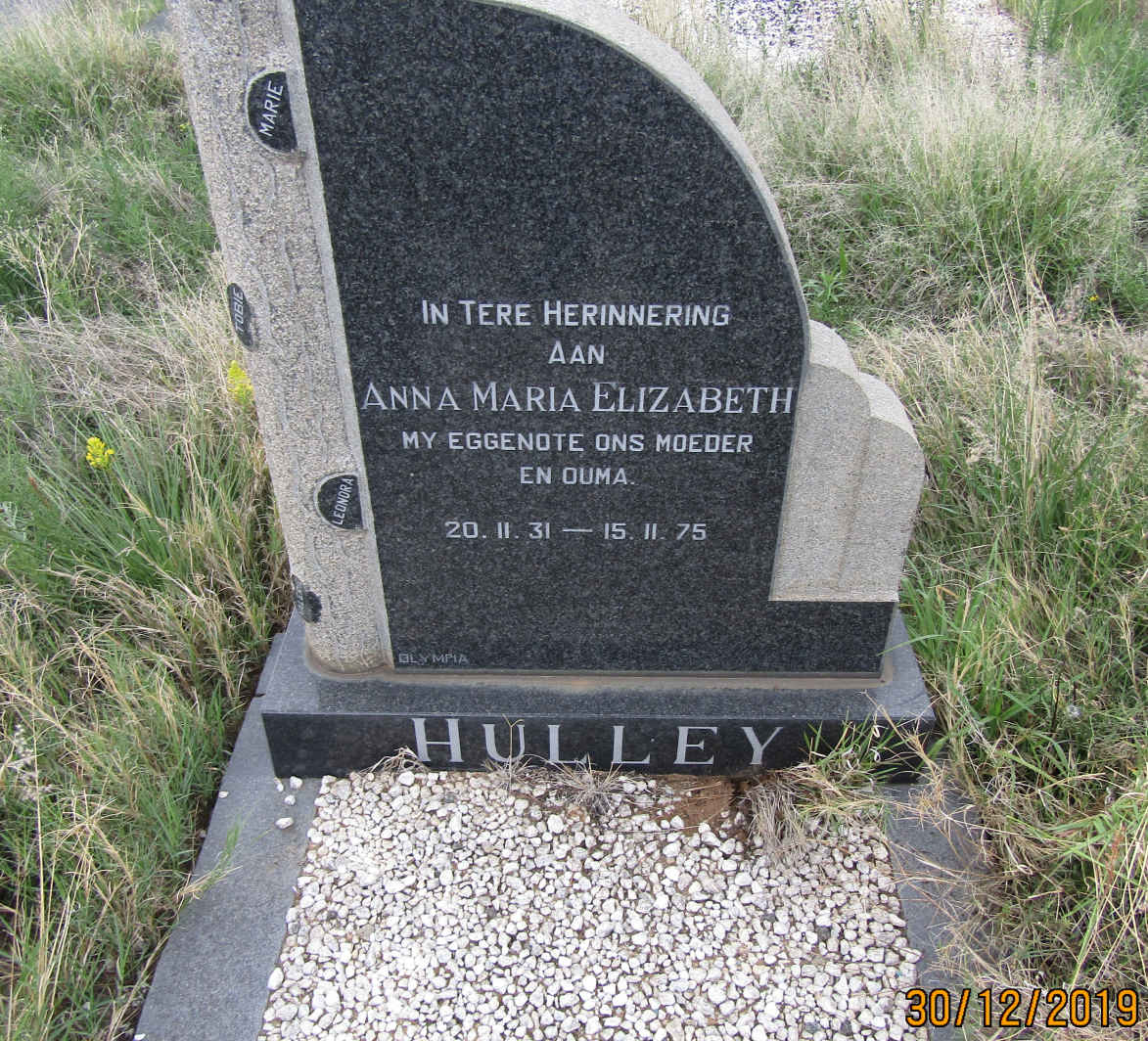 HULLEY Anna Maria Elizabeth 1931-1975