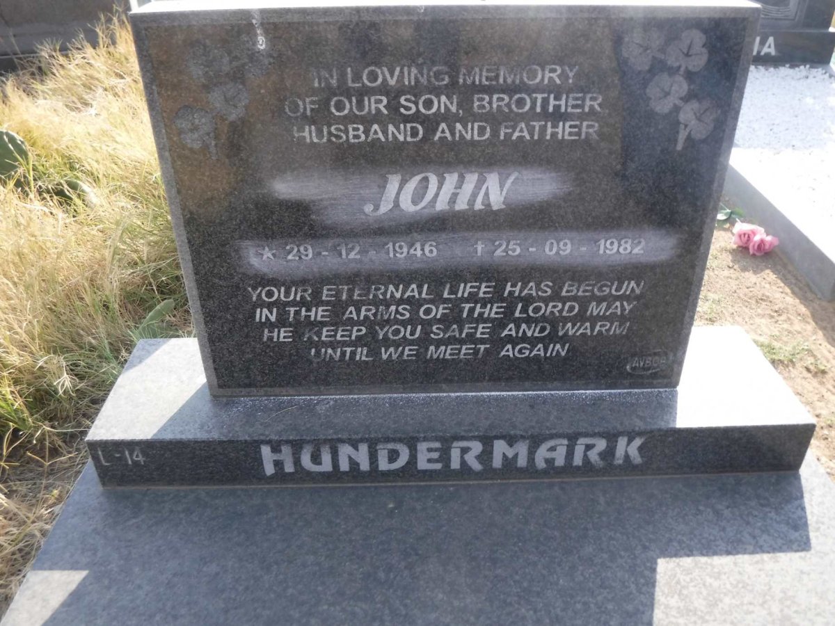 HUNDERMARK John 1946-1982