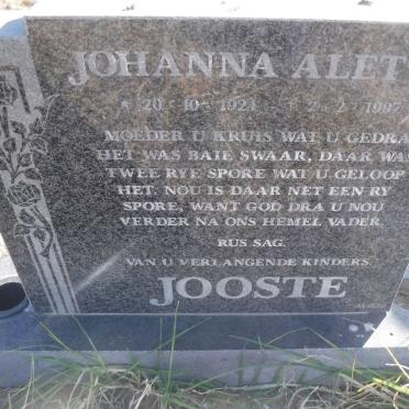 JOOSTE Johanna Aletta 1924-1997
