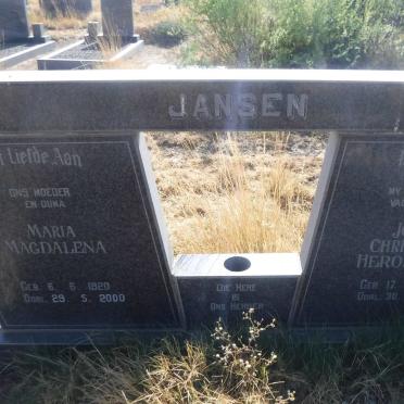 JANSEN Johan Christiaan Heroneymus 1920-1986 &amp; Maria Magdalena 1920-2000