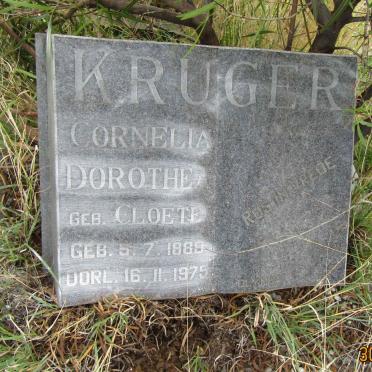 KRUGER Cornelia Dorothea CLOETE 1889-1975