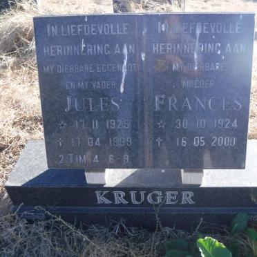 KRUGER Jules 1925-1999 &amp; Frances 1924-2000
