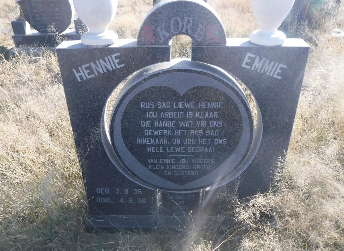 KORB Hennie 1936-1996 &amp; Emmie
