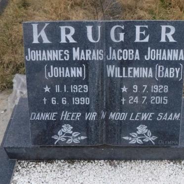 KRUGER Johannes Marais 1929-1990 &amp; Jacoba Johanna Willemina 1928-2015
