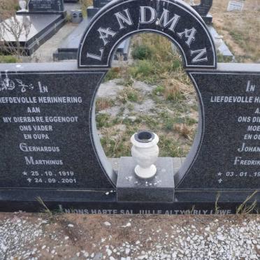 LANDMAN Gerhardus Marthinus 1919-2001 &amp; Johanna Fredrika 1928-