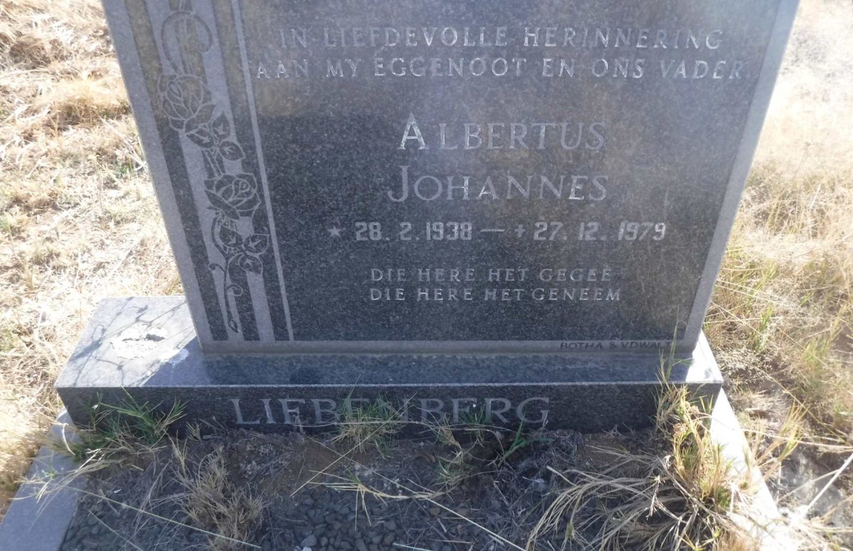 LIEBENBERG Albertus Johannes 1938-1979