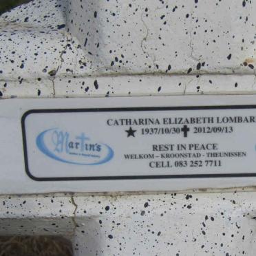 LOMBARD Catharina Elizabeth 1937-2012