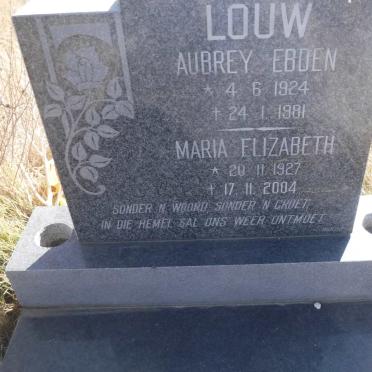LOUW Aubrey Ebden 1924-1981 &amp; Maria Elizabeth 1927-2004