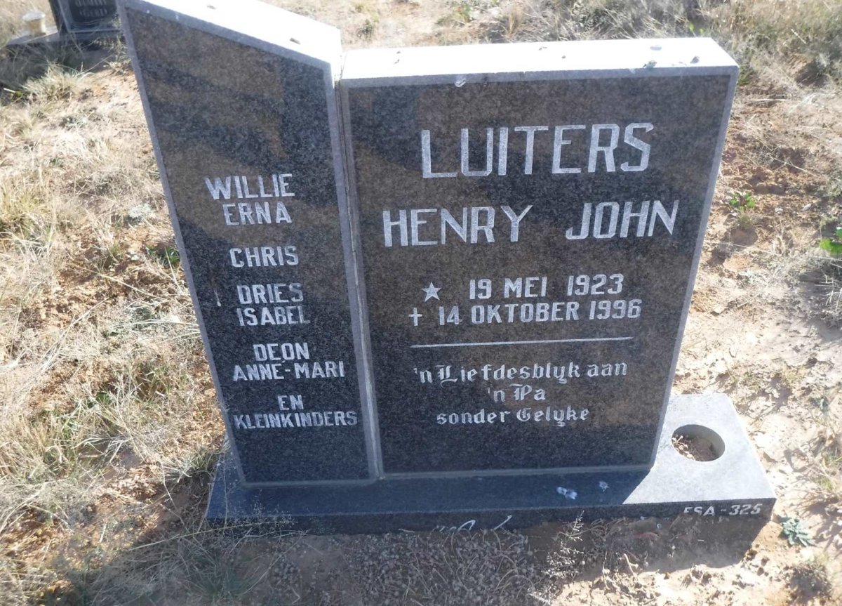 LUITERS Henry John 1923-1996
