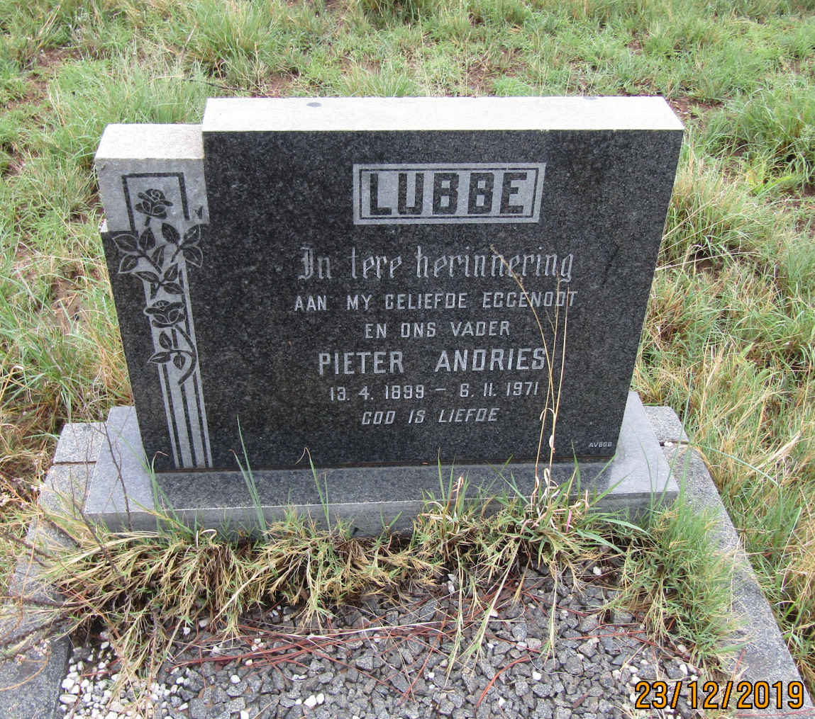 LUBBE Pieter Andries 1899-1971