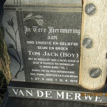 MERWE Tom Jack, van de 1951-1972