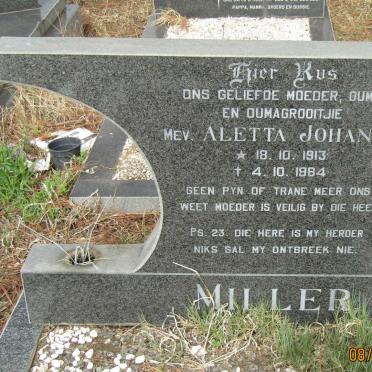 MILLER Alletta Johanna 1913-1984