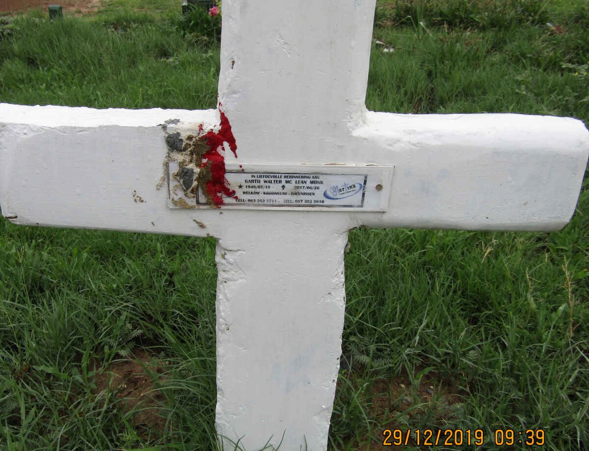 MONK Garth Walter McLean 1948-2017