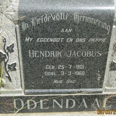 ODENDAAL Hendrik Jacobus 1901-1960