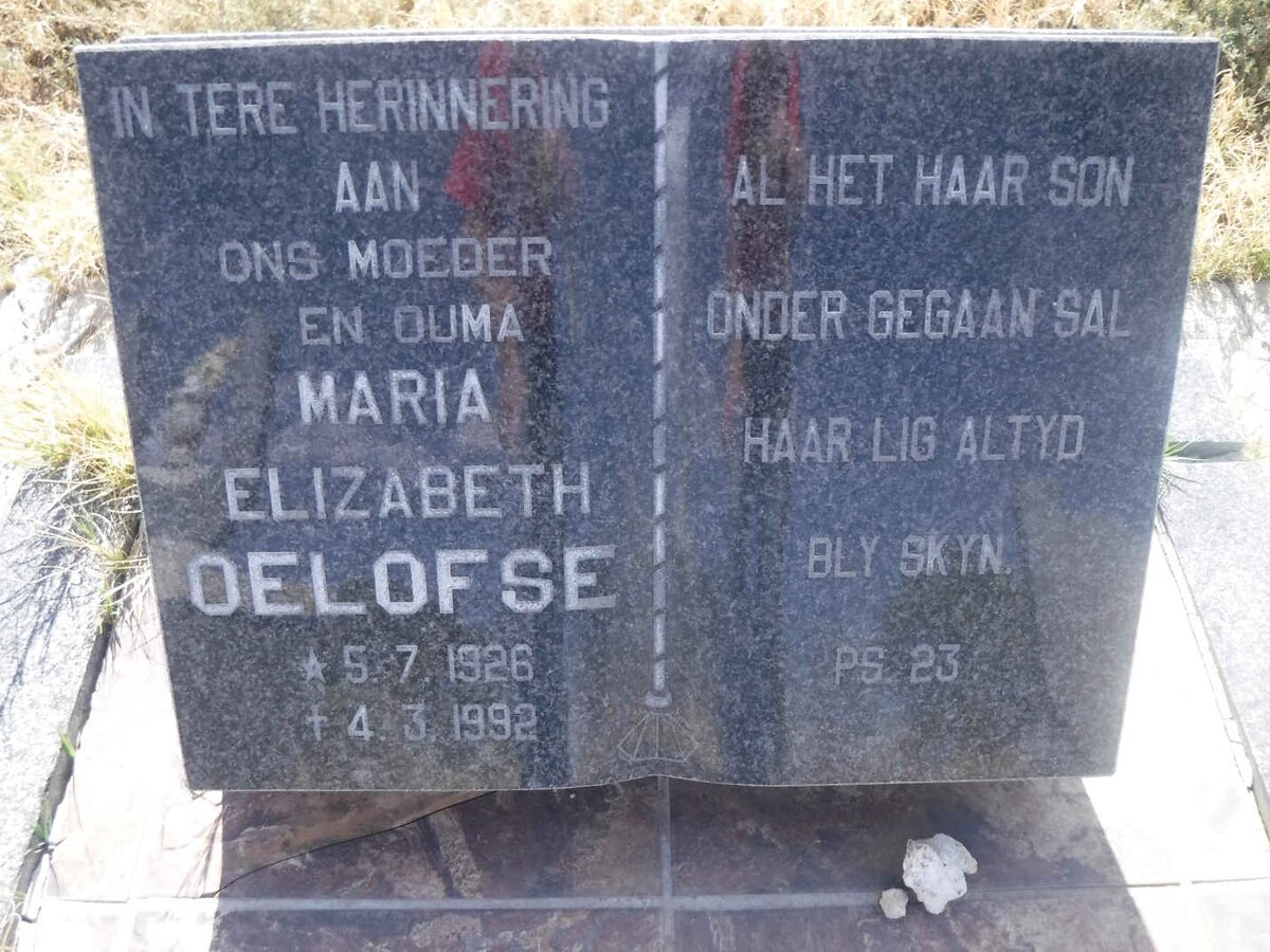 OELOFSE Maria Elizabeth 1926-1992
