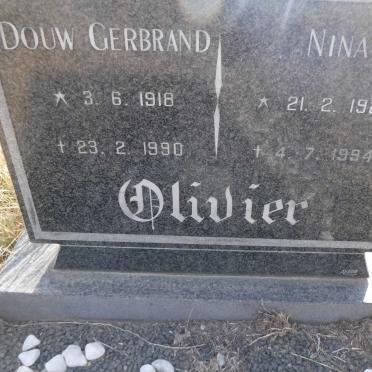 OLIVIER Douw Gerbrand 1918-1990 &amp; Nina 1928-1994